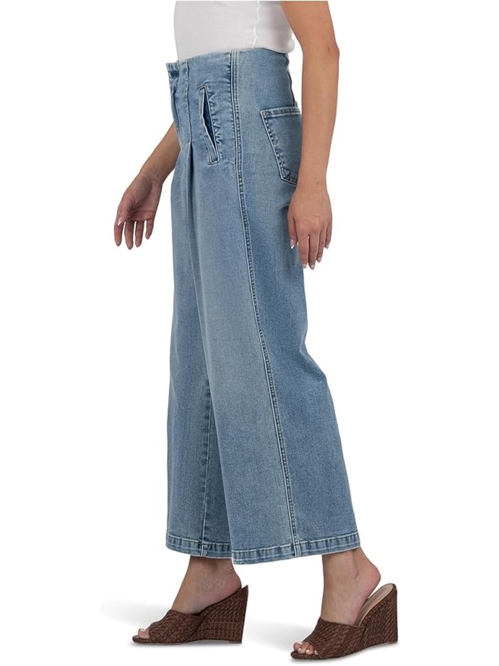 Kut from the Kloth High Rise Cropped Slouchy Wide Leg Jeans Size 14 - Picture 2 of 8